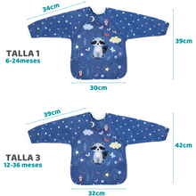Cargar imagen en el visor de la galería, Babero Mangas Impermeable (Mapache)