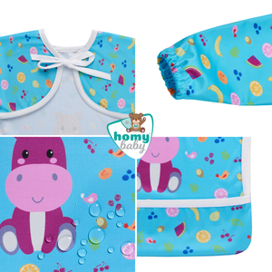 Babero Mangas (Estampado Hipopótamo)