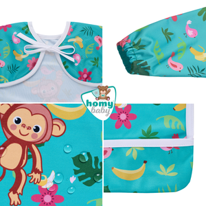 Babero Mangas (Estampado Mono)