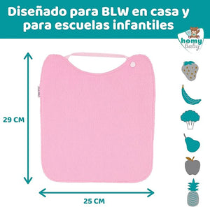 Pack 5 Baberos XL de Rizo (Rosas)