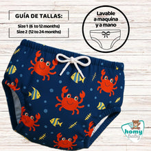 Cargar imagen en el visor de la galería, Bañador Pañal Reutilizable (Cangrejos)
