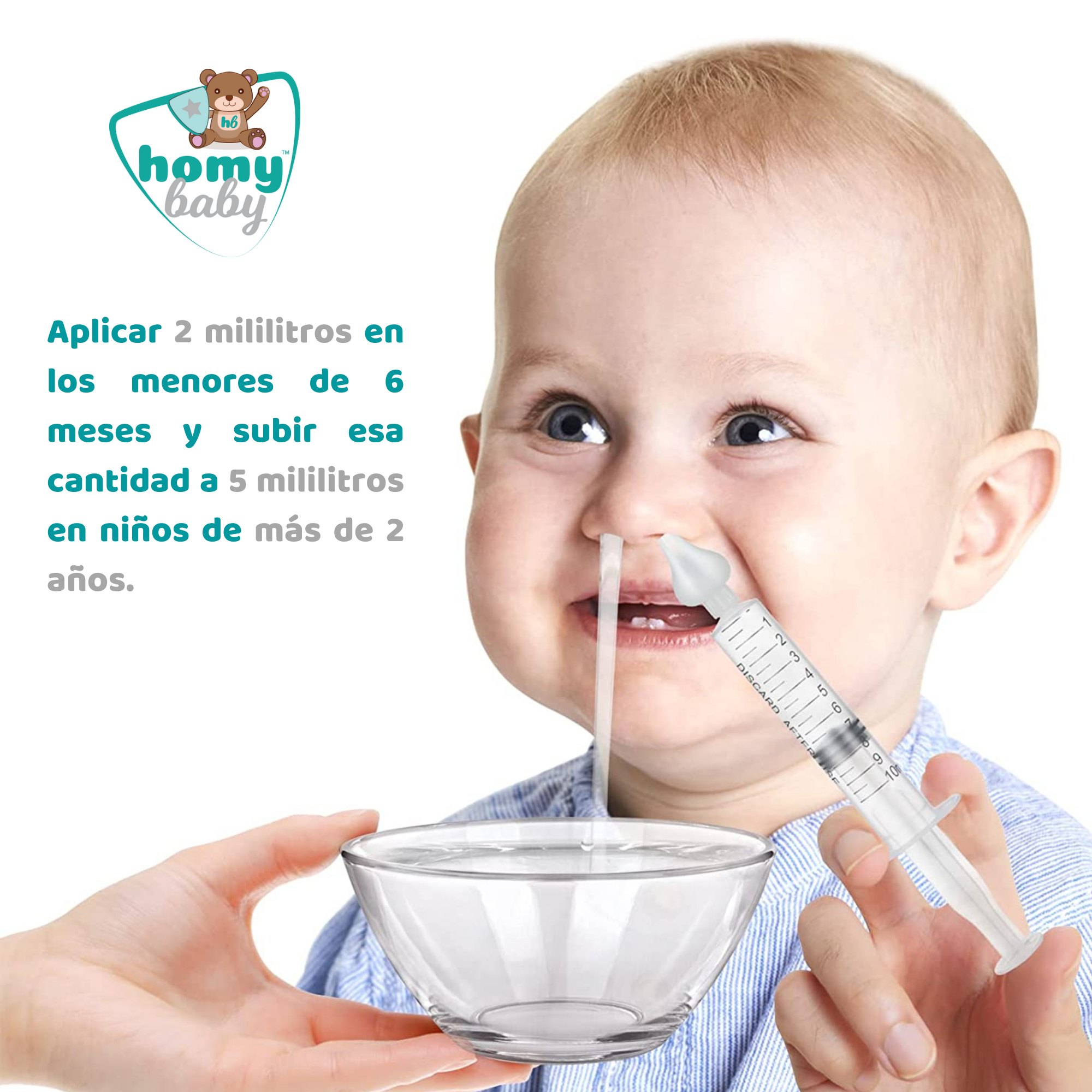 Lavado nasal en bebés con suero 