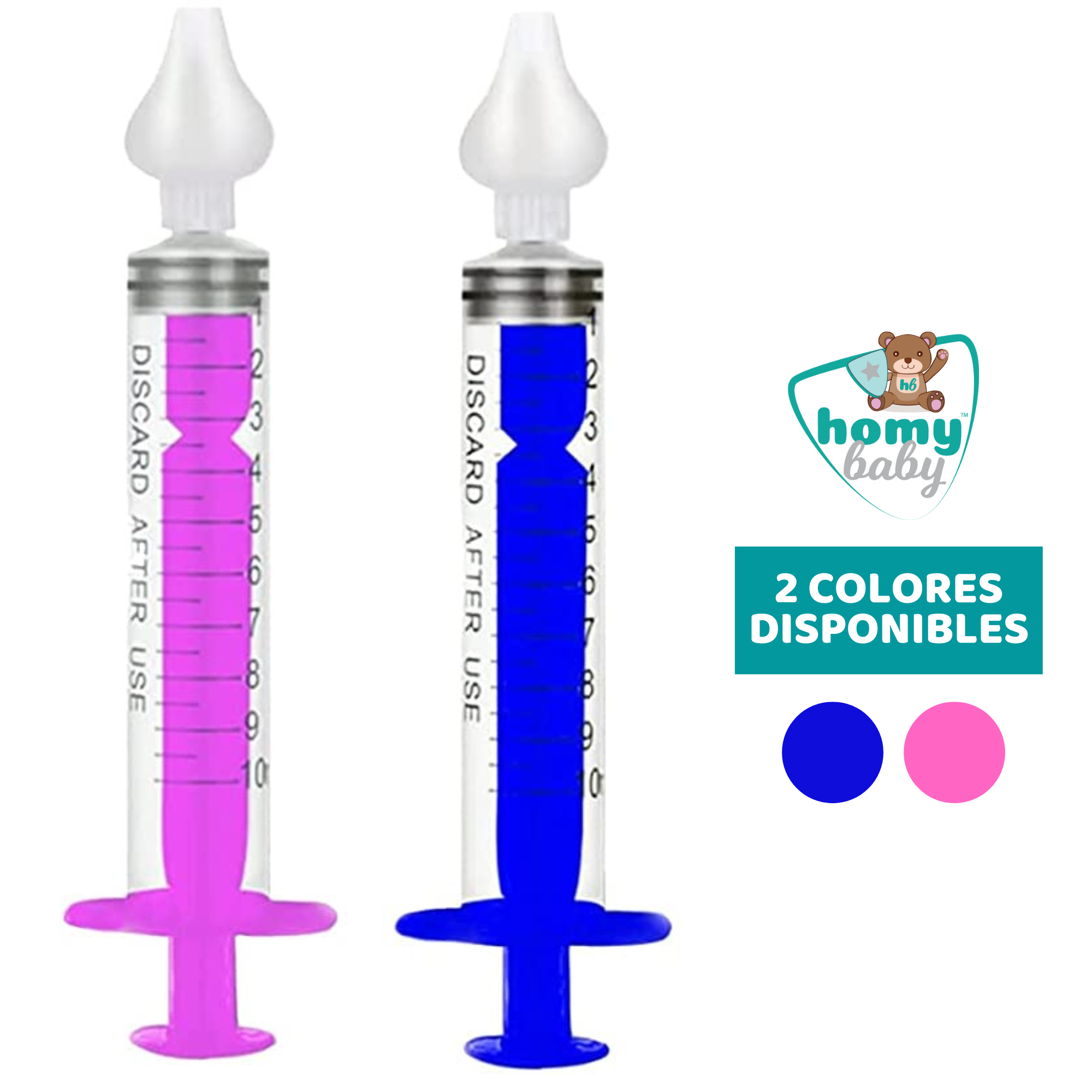 HOMYBABY® Kit Jeringa Lavado Nasal Niños y Bebes [x2] - Jeringuilla Limpia  Nariz Bebe - Aspirador Nasal para Limpieza y Aseo de Nariz Niño (Rosa)