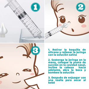 3 uds., jeringa para bebé, aspirador nasal, punta de silicona